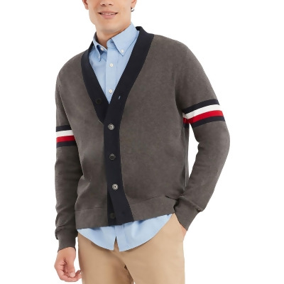 Tommy Hilfiger Mens Bill Button Front Colorblocked Cardigan Sweater 