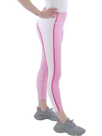 Aqua Womens Checkered Seamed Athletic Leggings 