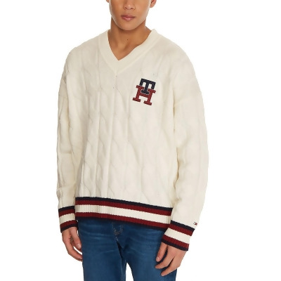 Tommy Hilfiger Mens Wool Monogram Pullover Sweater 