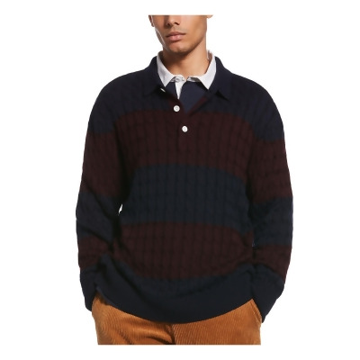 Perry Ellis Mens Cotton Cable Knit Pullover Sweater 