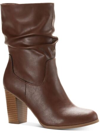 faux leather slouch boots