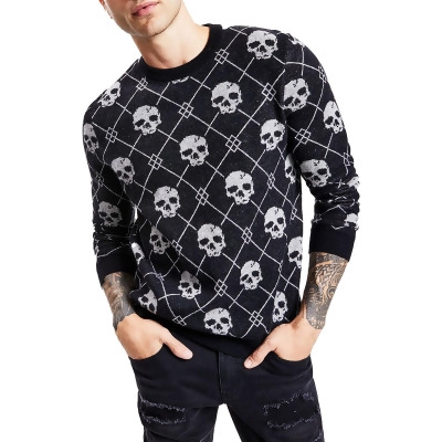 INC Mens Cashmere Blend Printed Pullover Sweater 