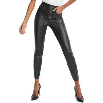Veronica Beard Womens Maera Faux Leather Extra High Rise Skinny Pants 