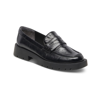 Dolce Vita Womens ELIAS Leather Raised Square Toe Loafers 