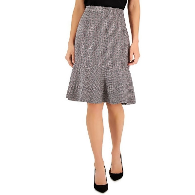 Kasper Womens Petites Tweed Flounce A-Line Skirt 