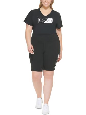 Calvin Klein Performance Womens Plus Fitness Logo Bike Short