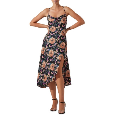 ASTR the Label Womens Gaia Floral Print Slip Dress 