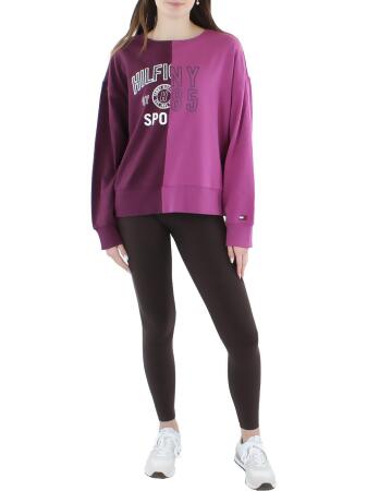 Tommy Hilfiger Sport Womens Logo Colorblock Sweatshirt