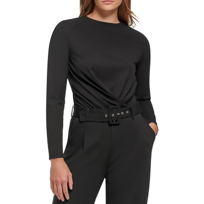 Calvin Klein Womens Twist Front Back Zipper Bodysuit 