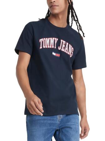 Tommy Jeans Mens Crewneck Logo Graphic T Shirt