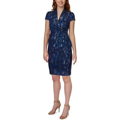 Adrianna Papell Womens Pleated Mini Cocktail and Party Dress 