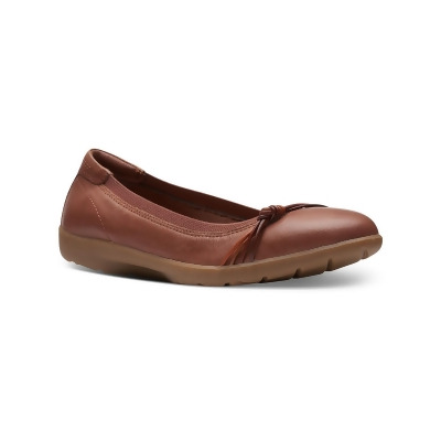 Clarks Womens Meadow Rae Leather Embellished Ballet Flats 