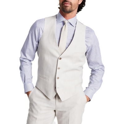 Bar III Mens Linen Slim Fit Suit Vest 