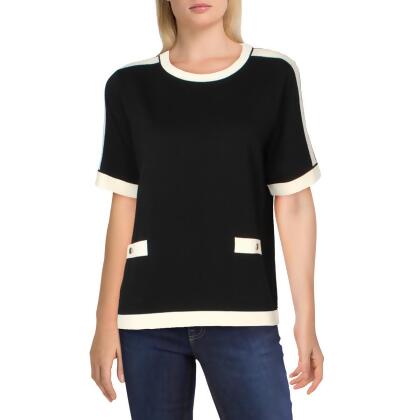 UPC 000010750384 product image for Anne Klein Womens Crewneck Front Pockets Knit Top - L | upcitemdb.com