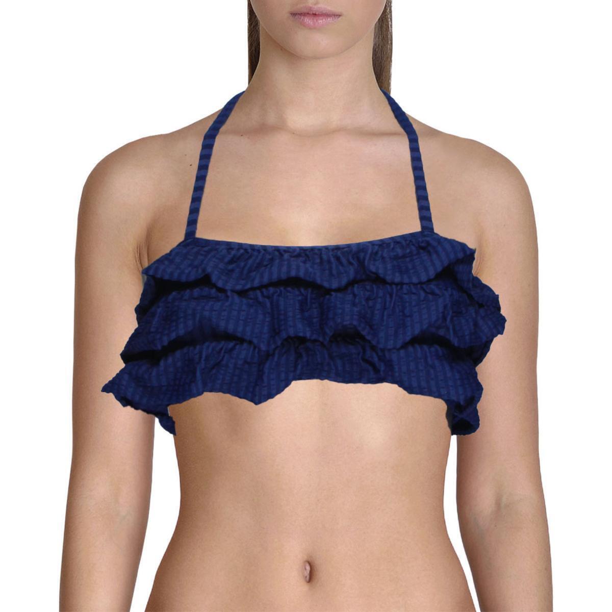 Jessica Simpson Girls Striped Ruffled Swim Top Separates alternate image