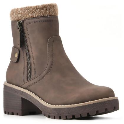 White mountain top mid calf boots