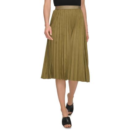 Faux suede pleated skirt shop
