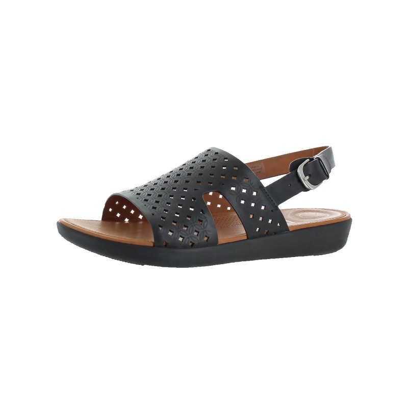 black h sandals