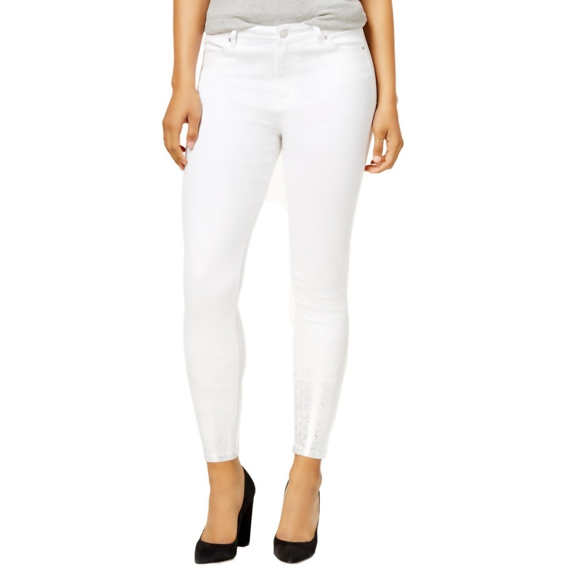 metallic skinny jeans