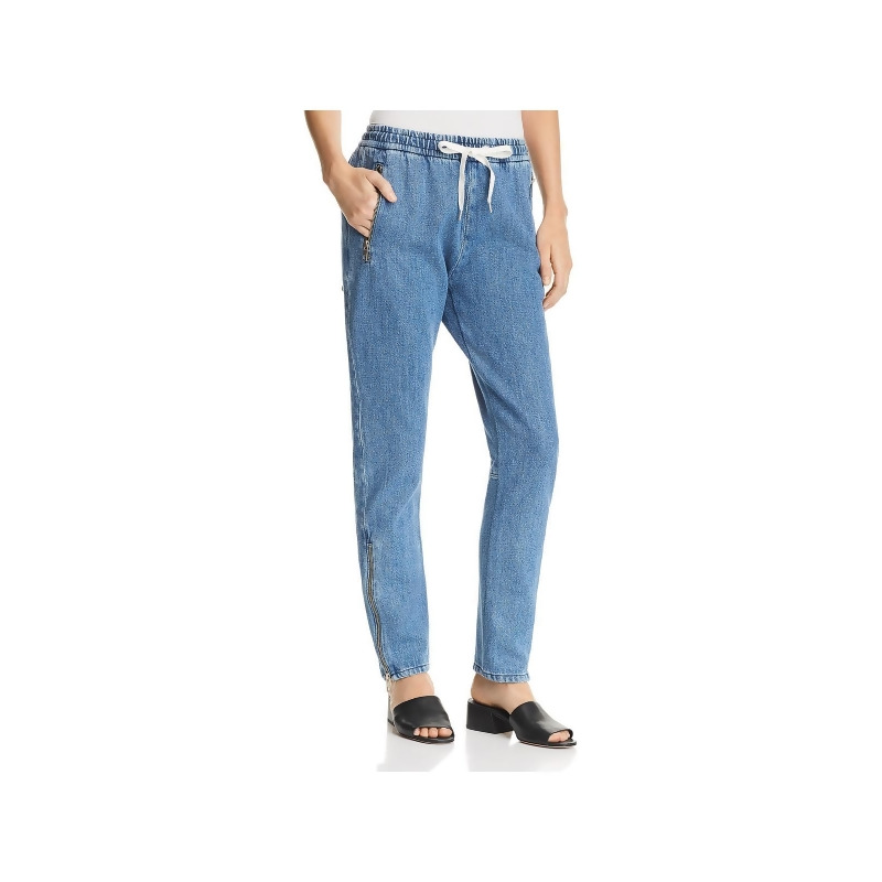 denim track pants womens