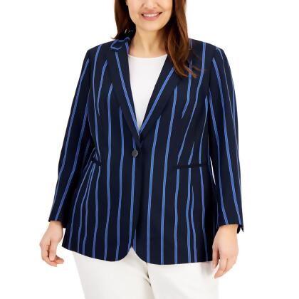 Anne klein one button blazer top