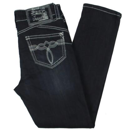 Seven7 Women's Dark Wash Blue Denim Straight Leg Jeans - 8 – The
