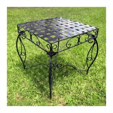 Pemberly Row Iron Patio Side Table In Antique Black From Homesquare Pemberly Row Iron Patio Side Table In Antique Black
