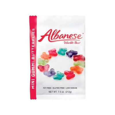 Albanese 9437203 7.5 oz Mini Butterflies Assorted Fruit Flavors Gummi Candy - pack of 12 