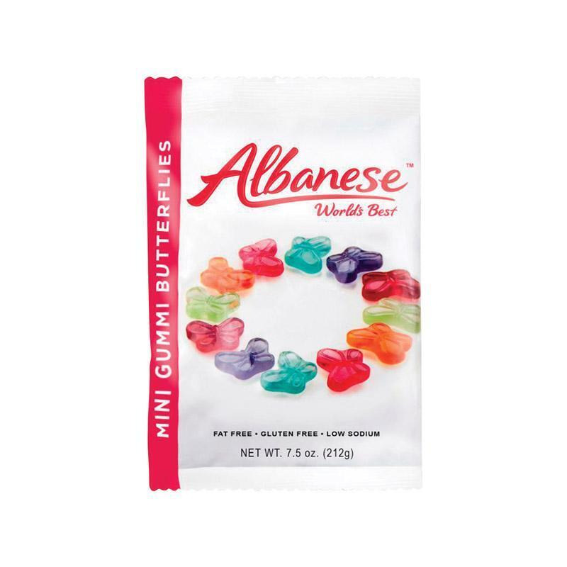 Albanese 9437203 7.5 oz Mini Butterflies Assorted Fruit Flavors Gummi Candy - pack of 12