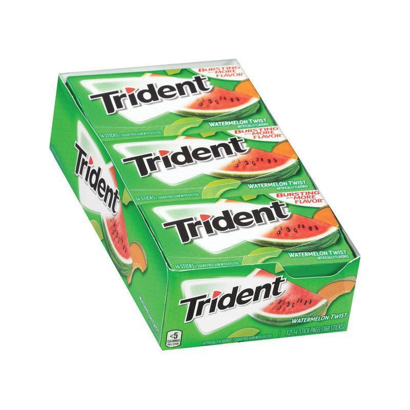 Trident 9126871 Sugar Free Watermelon Twist Chewing Gum - 14 Piece- pack of 12