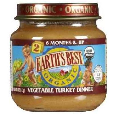 Earths Best Baby Foods BG12474 Earths Best Baby Foods Baby Veg-Turkey - 12x4OZ 
