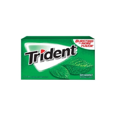 Trident 9785346 1.168 oz Sugar Free Spearmint Chewing Gum - 14 Piece 