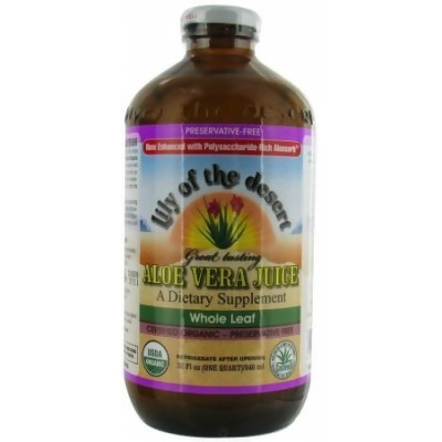 Lily Of The Desert 81522 Organic Whole Leaf Aloe Vera Juice No Preserve 
