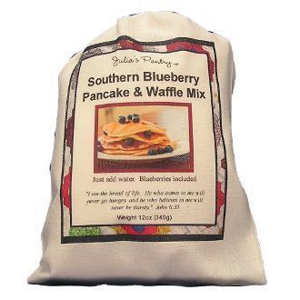 Julias Southern Magnolia JP302 12 oz Blueberry Pancake & Waffle Mix with Real Blueberries