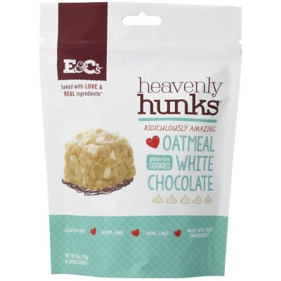 E&Cs Snacks 303038 Heavenly Hunks Oatmeal White Cookie Chocolate - Gulten Free, 6 oz - Pack of 6 