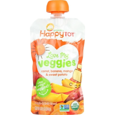 Happy Tot KHFM00273897 4.22 oz Organic Veggies Carrot Banana Mango Sweet Potato Baby Food 