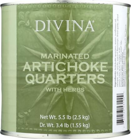 Divina KHFM00303587 Marinated Artichoke Quarters with Herbs, 5.5 lbs 