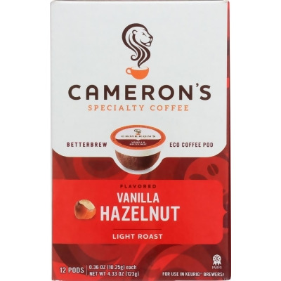Camerons Coffee KHFM00295831 4.33 oz Vanilla Coffee Hazelnut Single Serve Pods 
