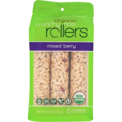 Chef Bobo Brand KHFM00318933 2.6 oz Organic Crunchy Rice Rollers Pouch Mixed Berry 