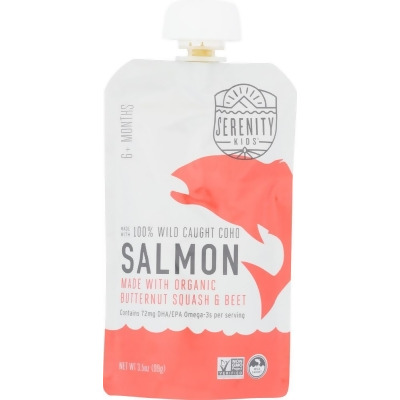 Serenity Kids KHFM00336430 3.5 oz Salmon with Organic Butternut Squash & Beet Baby Food 