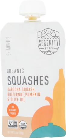 Serenity Kids KHFM00336427 3.5 oz Organic Squashes Baby Food 