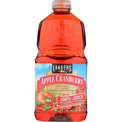 Langers KHFM00784637 64 oz 100 Percent Apple Cranberry Juice 