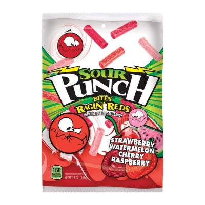 Sour Punch 9015318 5 oz Bites Assorted Ragin Reds Candy - Case of 12 