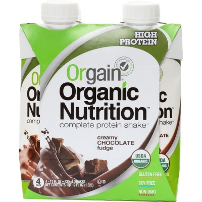 Orgain KHFM00295375 44 oz Organic Nutritional Shake Creamy Chocolate Fudge - 4 Count 