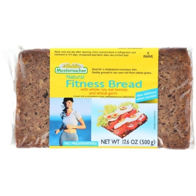 Mestemacher KHFM00586818 17.6 oz Fitness Bread with Whole Rye Oat Kernels & Wheat Germs 