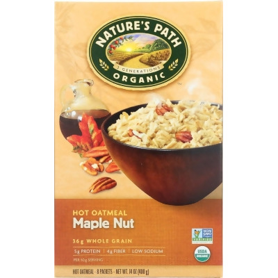 Natures Path KHFM00653238 14 oz Organic Instant Hot Oatmeal Maple Nut - 8 Packets 