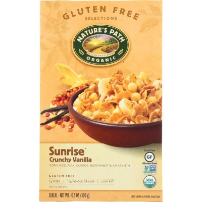 Natures Path KHFM00689471 10.6 oz Organic Sunrise Cereal Gluten Free Crunchy Vanilla 