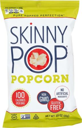 Skinny Pop KHLV00087652 100 Calories B RTE Natural Popcorn - 0.65 oz 