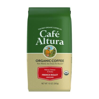 Cafe Altura 352550 10 oz French Roast Ground Organic Coffee 