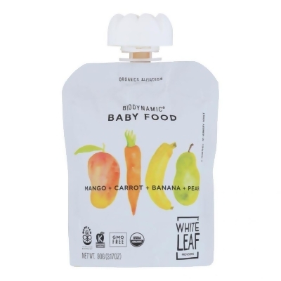 White Leaf Provisions HG2342251 3.17 oz Mango Carrot Pear Ban Baby Food - Case of 6 